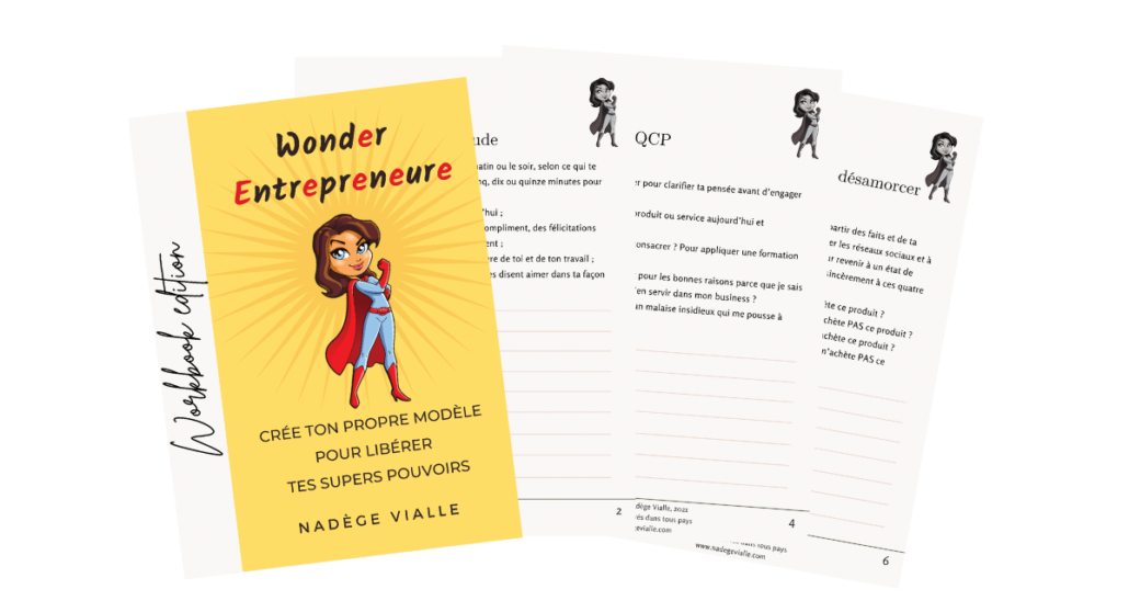 Workbook offert livre wonder entrepreneure par nadege vialle