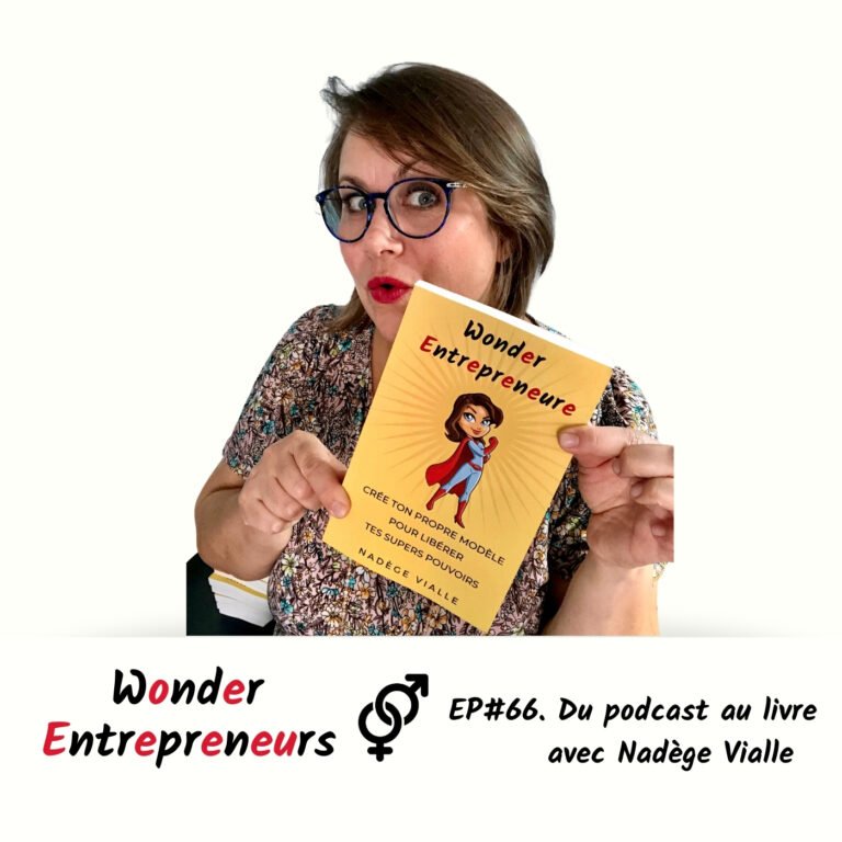 Cover Podcast Wonder Entrepreneures du livre au podcast - episode 66