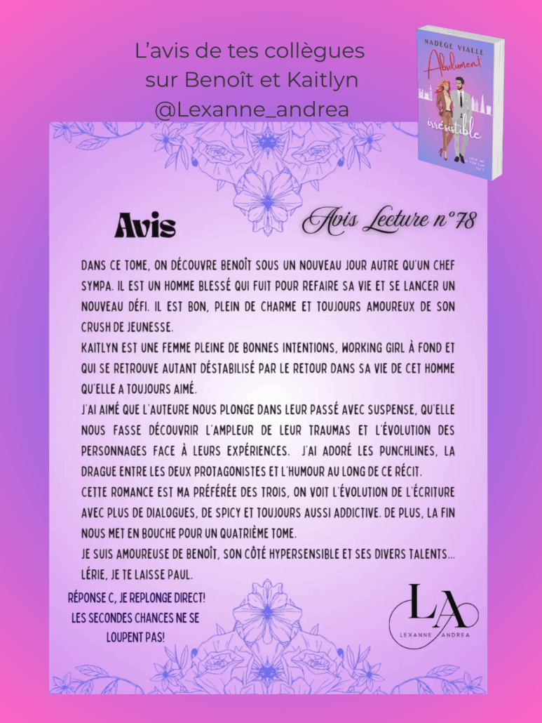 chronique n°1 pour absolument irrésistible