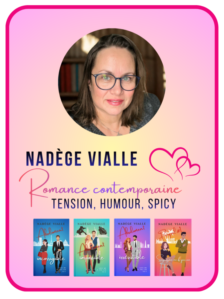 portrait nadege vialle autrice romance contemporaine page liens livres